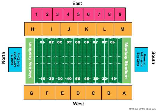 Mackay Stadium Seating Map